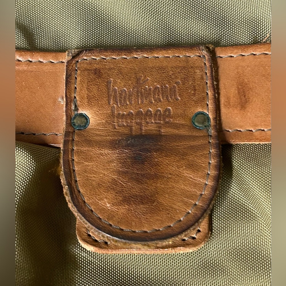 Vintage Hartmann Leather & Nylon Carry On Expandable Shoulder Bag Garment - Picture 2 of 12